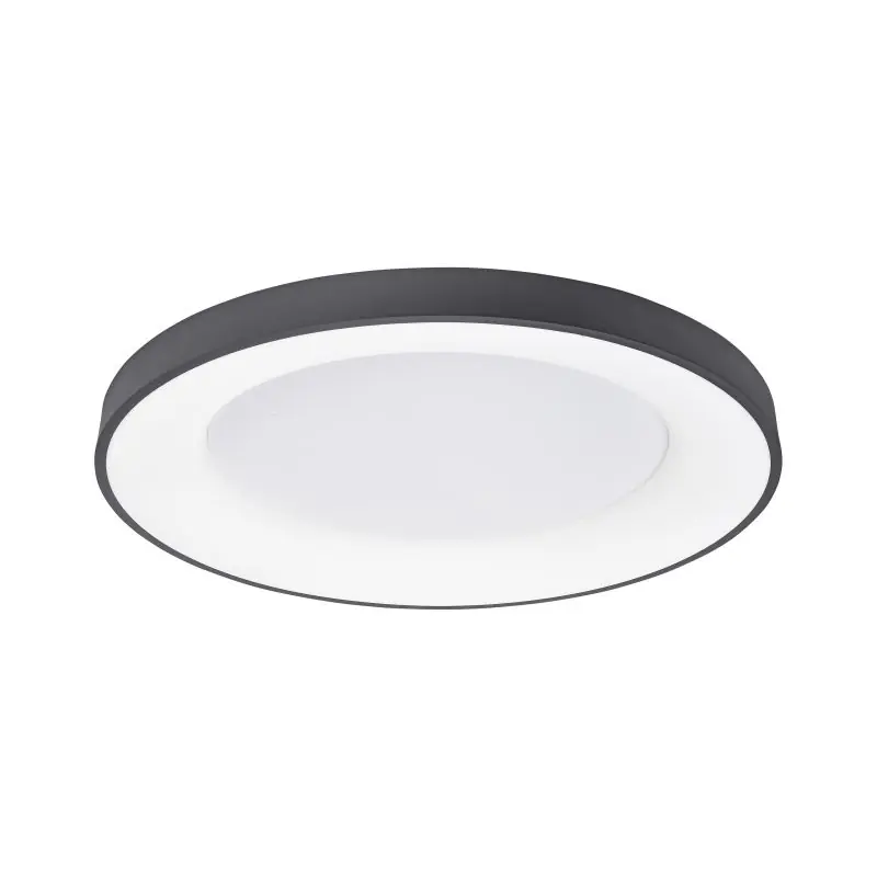 Nova Luce Rando Thin - plafondverlichting - Ø 60 x 9 cm - 50W dimbare LED incl. - zand zwart - warm witte lichtkleur Must-Have
