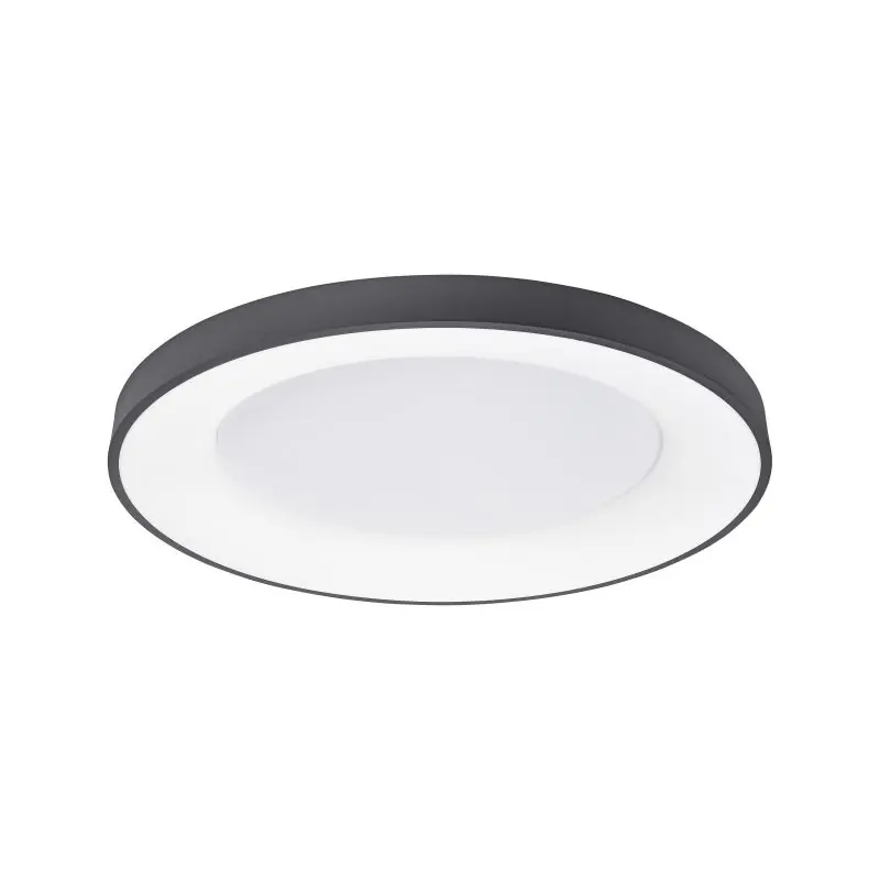 Nova Luce Rando Thin - plafondverlichting - Ø 60 x 9 cm - 50W dimbare LED incl. - zand zwart - witte lichtkleur Populair