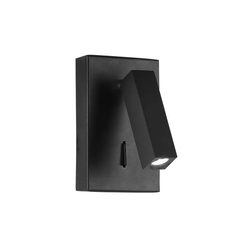 Professioneel Nova Luce Dona - wandverlichting met schakelaar - 9 x 14,5 cm - 3W LED incl. - zand zwart