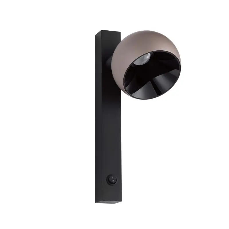 Snelle Levering Nova Luce Lusa - wandlamp - Ø 10 x 26 x 13 cm - 10W LED incl. - Moca-koffie en zwart