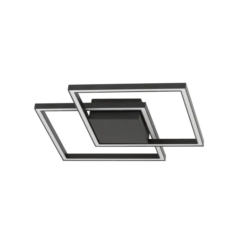 Rechtstreeks Van De Fabrikant Nova Luce Bilbao - plafondverlichting - 46 x 46 x 6,5 cm - 25W LED incl. - mat zwart