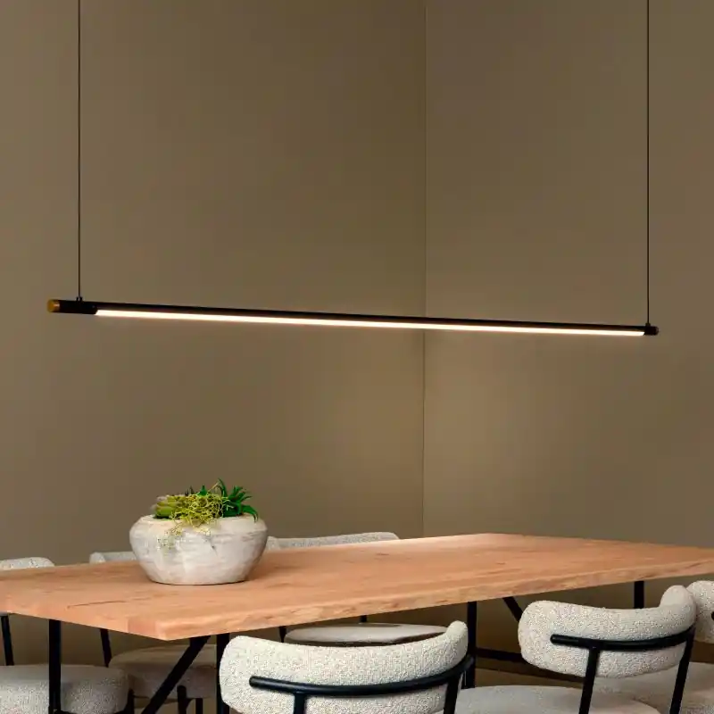 Rechtstreeks Van De Fabrikant Lucide Marnik - hanglamp met touch dimmer - 197,1 x 2,5 x 160 cm - 24W dimbare LED incl. - zwart en goud