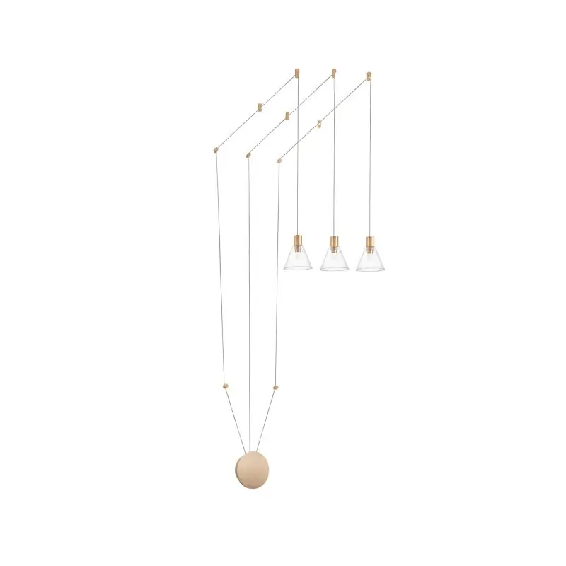Uitverkoop Nova Luce Marce - hanglamp - 12 x 14,5 x 400 cm - 15W LED incl. - goud en transparant