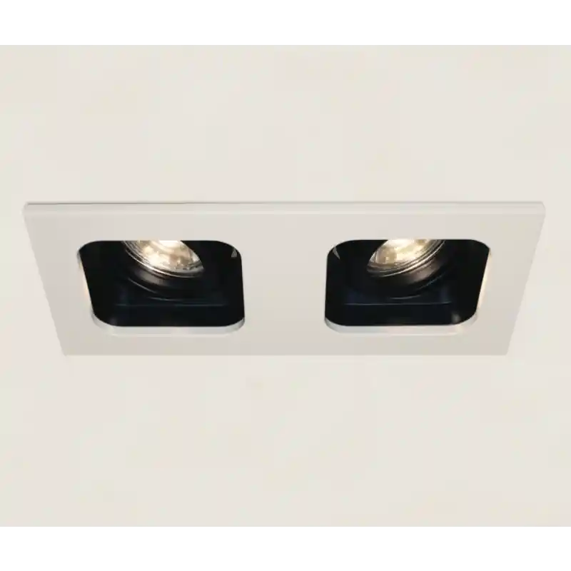 Artdelight Moggio - inbouwspot - 200 x 100 mm, 2x Ø 89 mm inbouwmaat - wit/zwart Nu Kopen