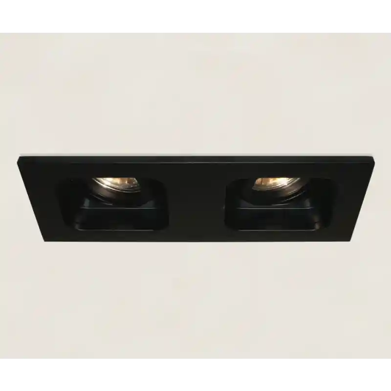 Artdelight Moggio - inbouwspot - 200 x 100 mm, 2 x Ø 89 mm inbouwmaat - zwart Flitsaanbieding