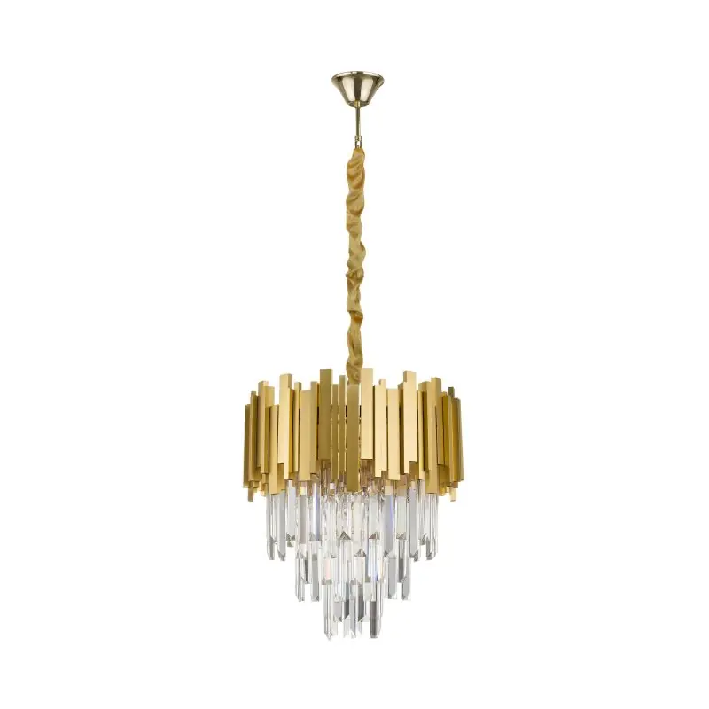 Plaats Bestelling Nova Luce Grane - hanglamp - Ø 40 x 120 cm - goud