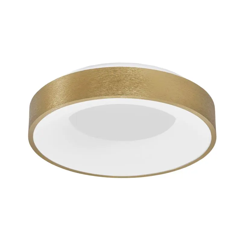 Nu Kopen Nova Luce Rando Thin - plafondverlichting - Ø 38 x 9 cm - 30W dimbare LED incl. - geborsteld goud