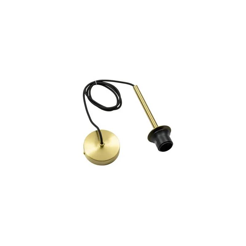 Lage Prijs Artdelight Tube - hanglamp met strijkijzersnoer - Ø 10 x 150 cm - mat goud en zwart