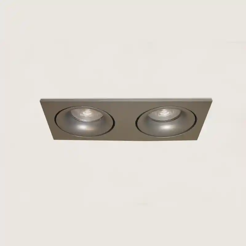Artdelight Alice - inbouwspot - 183,5 x 90 mm, 2 x Ø 80 mm inbouwmaat - grijs Bestseller