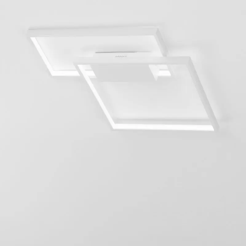 Ambachtelijk Nova Luce Porto - plafondverlichting - 45 x 45 x 4 cm - 30W dimbare LED incl. - zandwit
