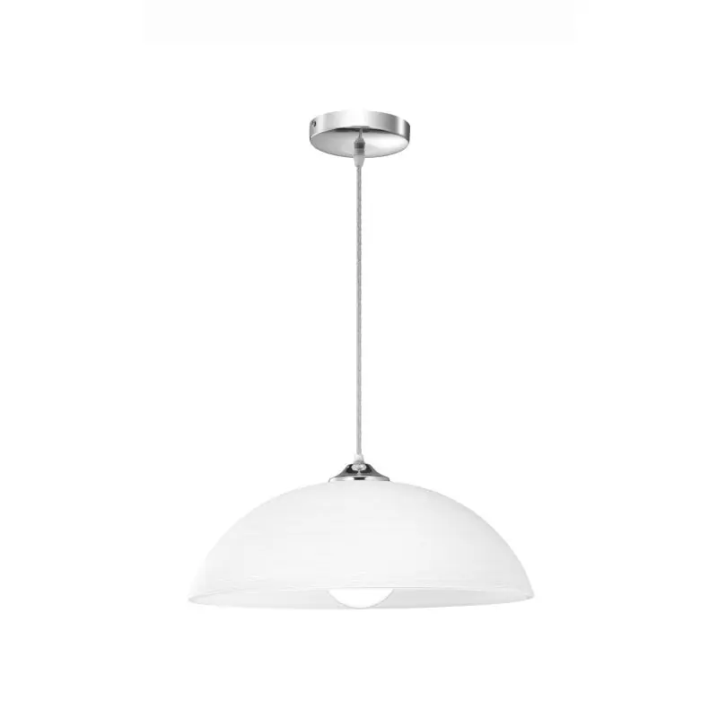 Nova Luce Prego - hanglamp - Ø 40 x 100 cm - wit en chroom Direct Verzonden