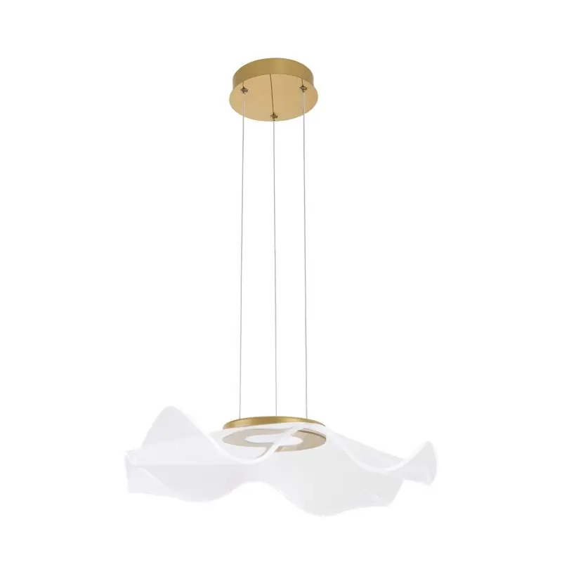 Nova Luce Siderno - hanglamp - Ø 50 x 150 cm - 30W LED incl. - goud Koop Vandaag