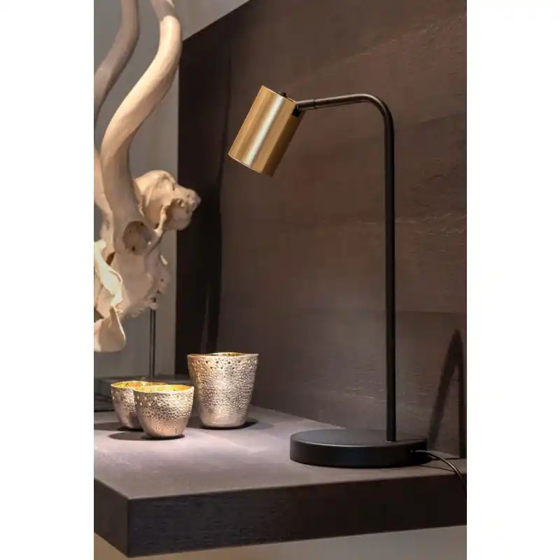 Artdelight Megano - tafellamp - Ø 17 x 45 cm - zwart met goud Plaats Bestelling