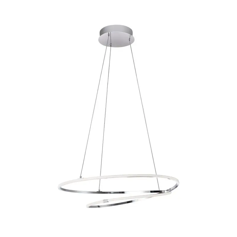 Nova Luce Viareggio - hanglamp - Ø 56 x 120 cm - 29W LED incl. - chroom Rechtstreeks Van De Fabrikant