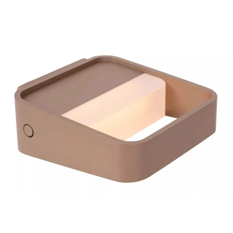 Ambachtelijk Lucide Silvi - oplaadbare wandlamp - 13 x 13,5 x 5 cm - 3,7W dimbare LED incl. - roest bruin