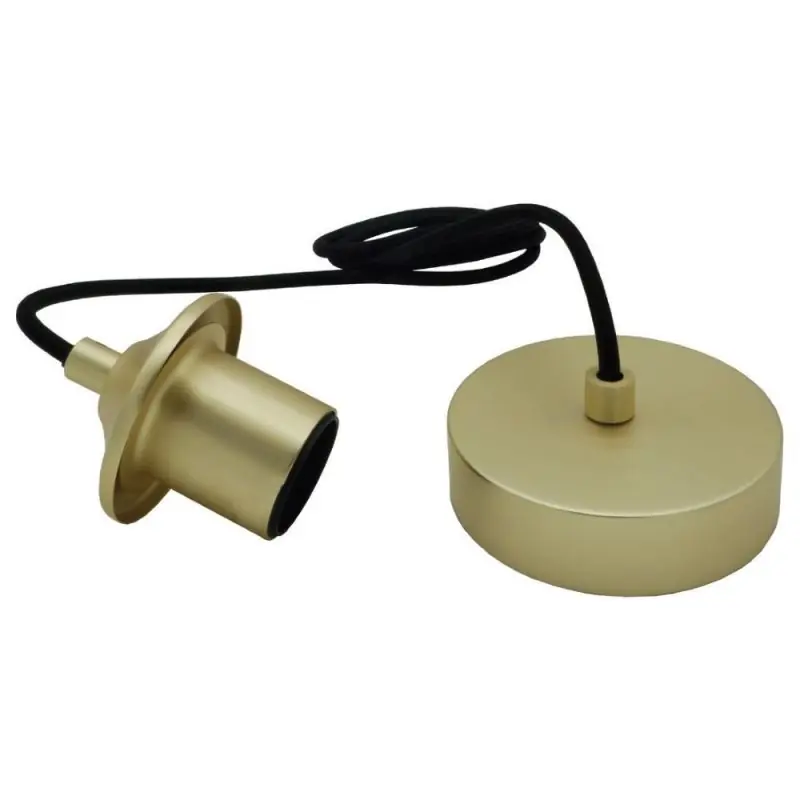 Artdelight Pendel - hanglamp met strijkijzersnoer - Ø 10 x 150 cm - mat goud en zwart Hoge Kwaliteit