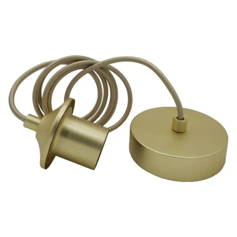 Speciale Aanbieding Artdelight Pendel - hanglamp met strijkijzersnoer - Ø 10 x 150 cm - mat goud