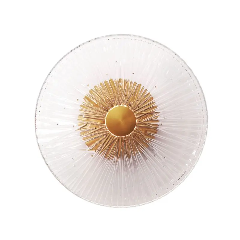 Maxlight Allure - opbouw wandlamp - Ø 28 x 11 cm - 5W LED incl. - goud met helder glas Nieuw