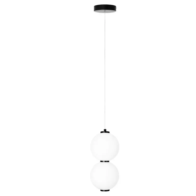 Maxlight Tama - hanglamp - Ø 16 x 170 cm - 16W LED incl. - zwart en wit Beperkte Voorraad