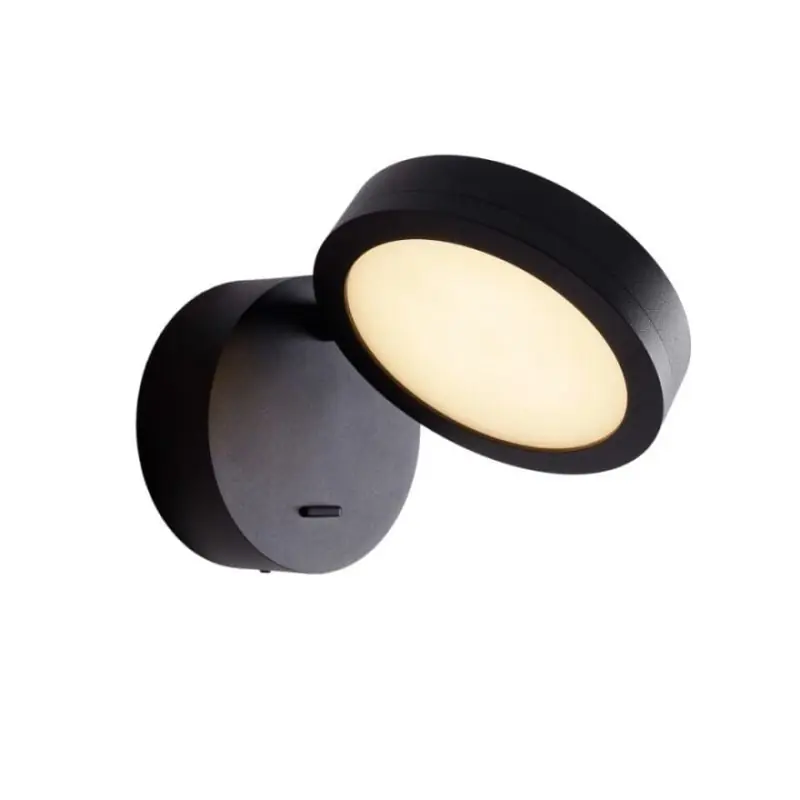 Maxlight Ibiza - opbouw wandlamp met schakelaar - Ø 9 x 16 cm - 6W LED incl. - zwart Rechtstreeks Van De Fabrikant