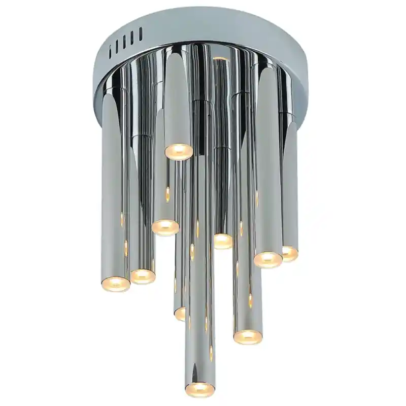 Gratis Retour Maxlight Organic - plafondverlichting - Ø 20 x 34 cm - 10 x 1W dimbare LED incl. - chroom