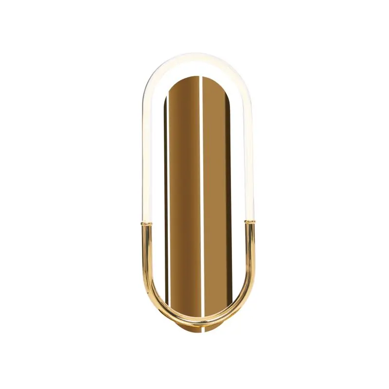 Garantie Inbegrepen Maxlight Olivia - wandverlichting - 33 x 7,6 x 83 cm - 15W dimbare LED incl. - goud