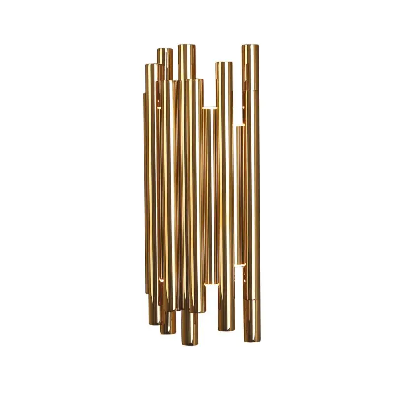 Tijdelijk Beschikbaar Maxlight Organic - wandverlichting - 19 x 10 x 43 cm - 8 x 1W dimbare LED incl. - goud