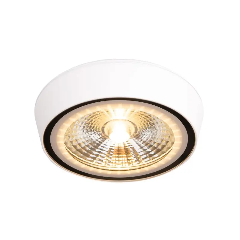 Maxlight Charon - plafondverlichting - Ø 12,8 x 3 cm - 12W LED incl. - IP65 - mat wit Exclusief