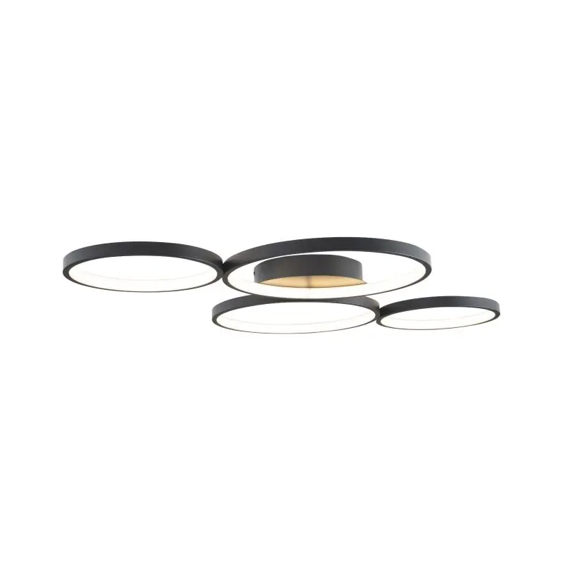Lage Prijs Maxlight Velvet - plafondverlichting - 95 x 65 x 6 cm - 67W LED incl. - zwart