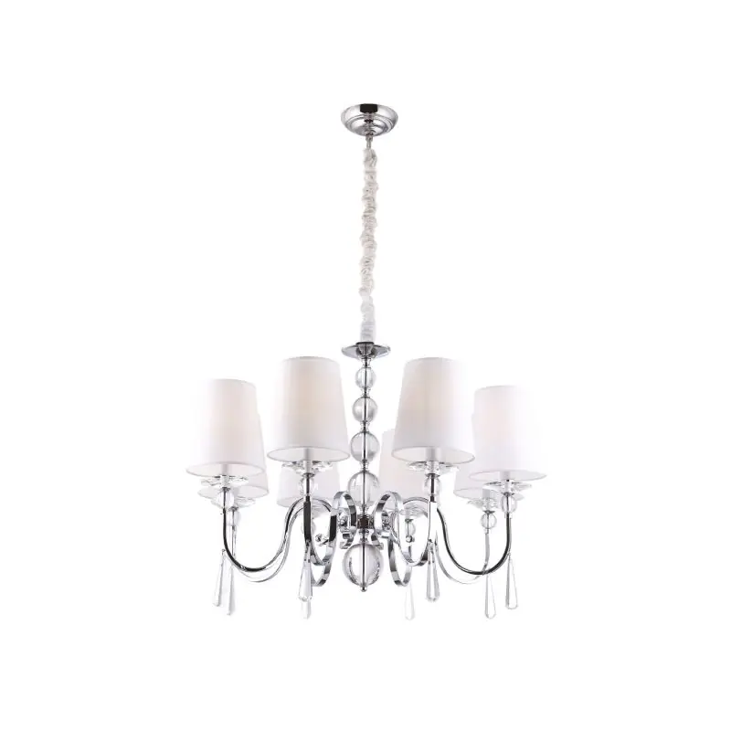 Laatste Versie Maxlight Charlotte - luster - Ø 70 x 130 cm - chroom en wit