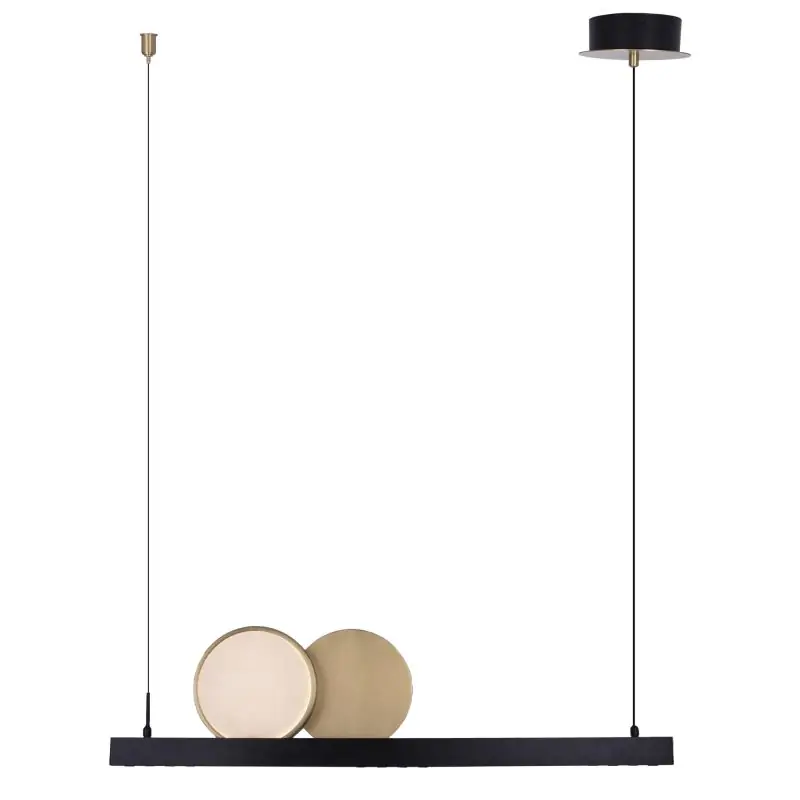 Maxlight Momo - hanglamp - 90 x 16 x 150 cm - 35W LED incl. - zwart en goud Gereduceerde Prijs