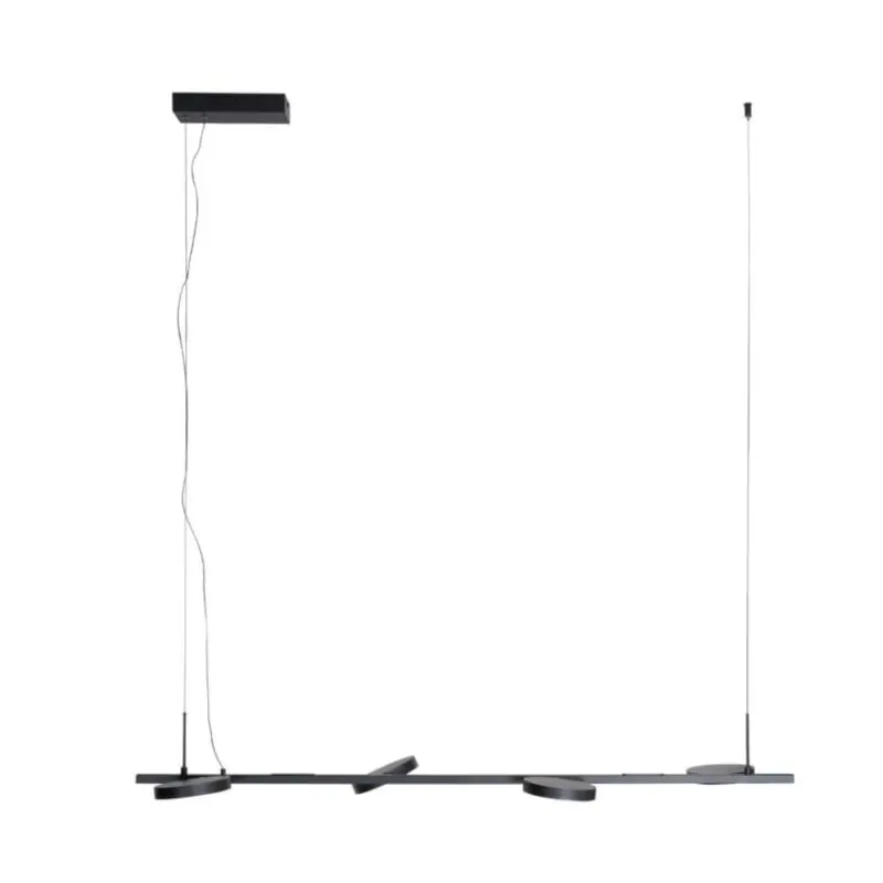 Maxlight Ibiza - hanglamp - 130 cm - 4 x 8W LED incl. - zwart Korting
