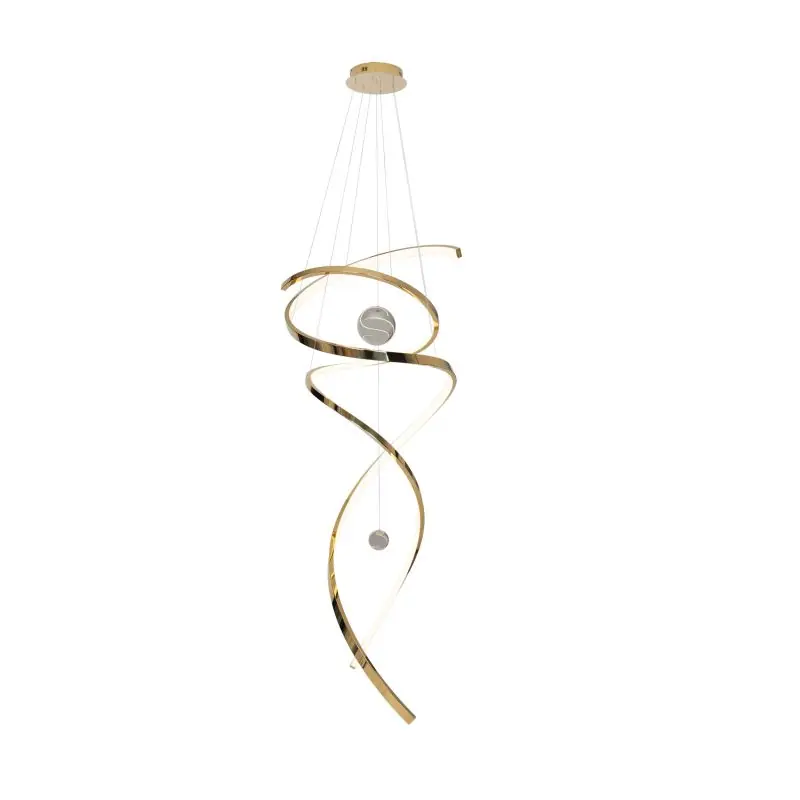 Maxlight Ritz - hanglamp - Ø 60 x 300 cm - 100W LED incl. - goud Voordeelprijs