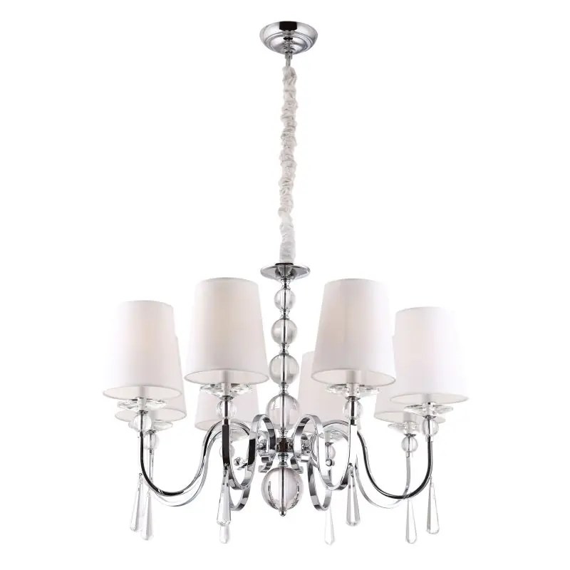 Luxe Maxlight Charlotte - kroonluchter - Ø 75 x 130 cm - wit en chroom