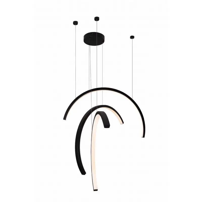 Trendy Maxlight Trio Arc - hanglamp - 80 x 180 cm - 3 x 21W LED incl. - zwart