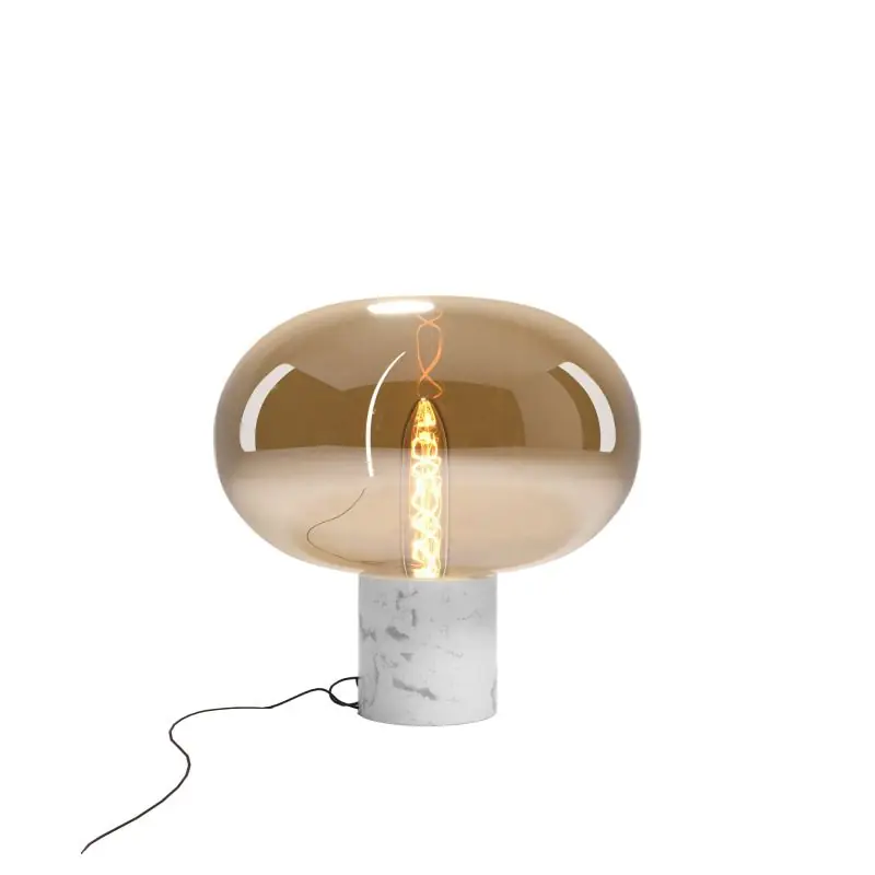Maxlight Moonstone - tafellamp - Ø 45 x 45 cm - amber glas en wit Handgemaakt