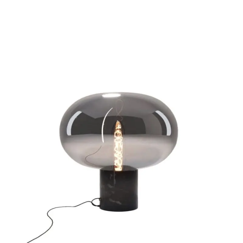 Maxlight Moonstone - tafellamp - Ø 45 x 45 cm - gerookt glas en zwart Korting
