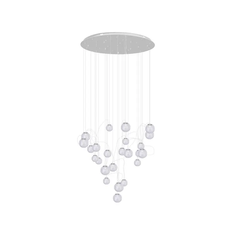 Maxlight Zoe - hanglamp - Ø 80 x 180 cm - 24 x 1,5W LED incl. - chroom Gratis Verzending