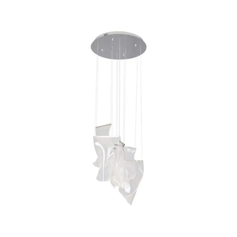 Nieuwe Collectie Maxlight Silk - hanglamp - Ø 55 x 180 cm - 15W dimbare LED incl. - chroom