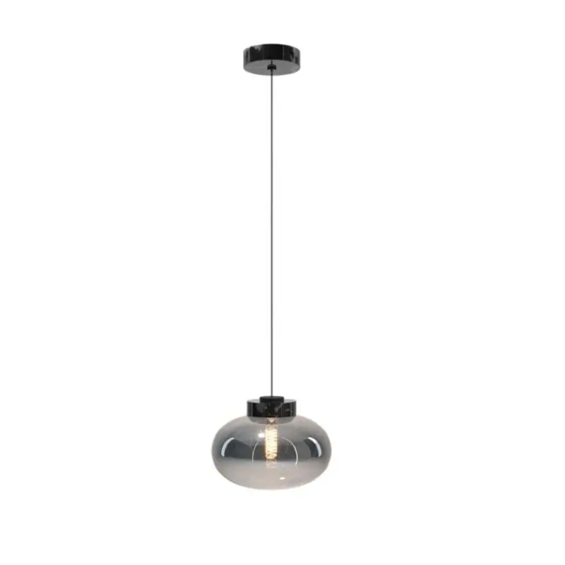 Maxlight Moonstone - hanglamp - Ø 45 x 150 cm - gerookt glas en zwart Flitsaanbieding