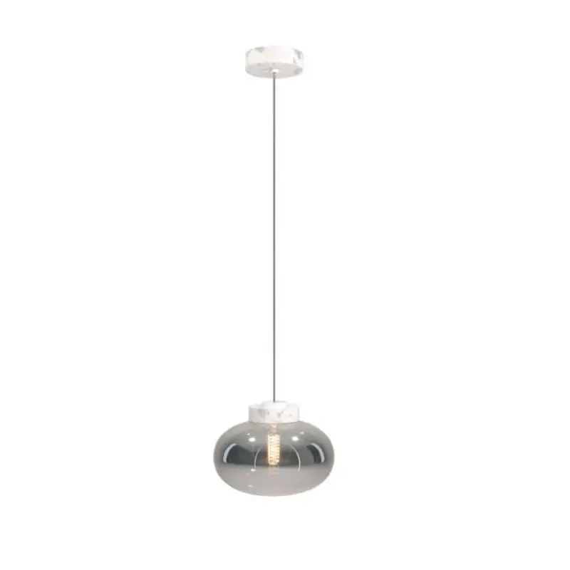 Nieuwe Collectie Maxlight Moonstone - hanglamp - Ø 45 x 150 cm - gerookt glas en wit