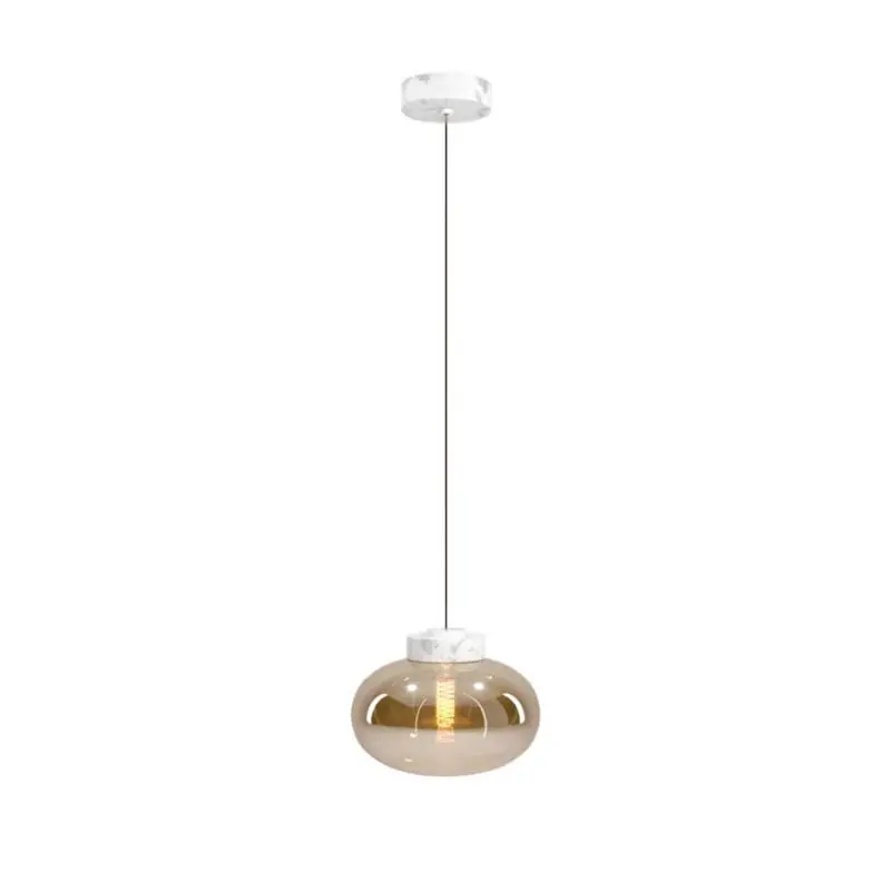 Voordeelprijs Maxlight Moonstone - hanglamp - Ø 45 x 150 cm - amber glas en wit