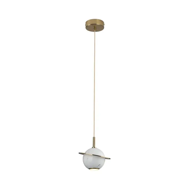 Exclusief Maxlight Uranos - hanglamp - Ø 16 x 190 cm - 5W LED incl. - wit en goud
