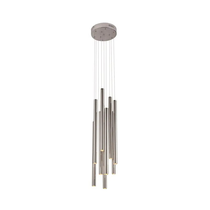 Maxlight Organic - hanglamp - Ø 20 x 183 cm - 10 x 1W dimbare LED incl. - chroom Tijdelijk Beschikbaar