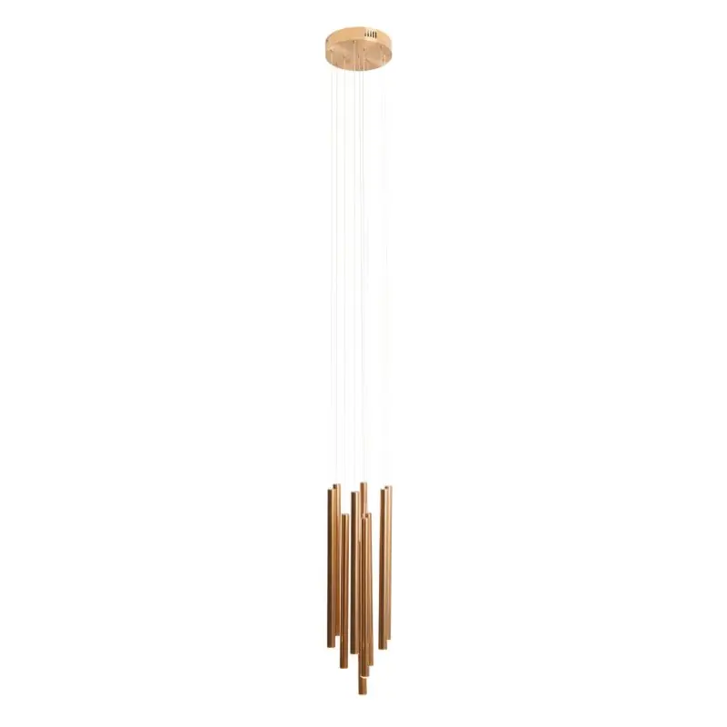 Populair Maxlight Organic - hanglamp - Ø 20 x 183 cm - 10 x 1W dimbare LED incl. - geborsteld goud