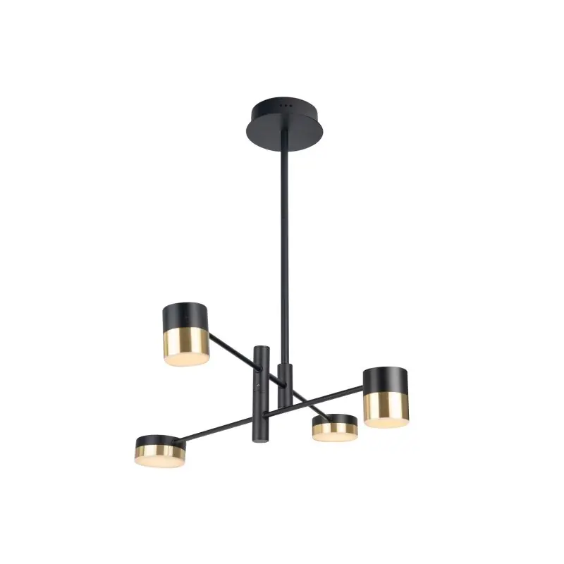 Maxlight Puma - hanglamp - Ø 82 x 74 cm - 4 x 7W LED incl. - zwart en goud Groothandel