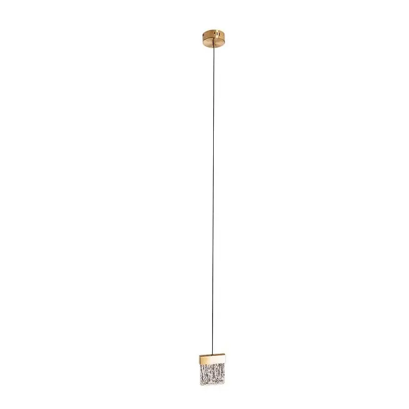 Maxlight Vetro - hanglamp - Ø 13 x 180 cm - 4,5W dimbare LED incl. - geborsteld goud Authentiek