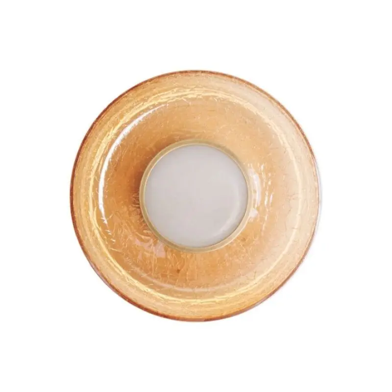 Maxlight Signature - opbouw wandlamp - Ø 22 x 8,5 cm - 9W LED incl. - antiek messing en amberkleurig glas Direct Beschikbaar