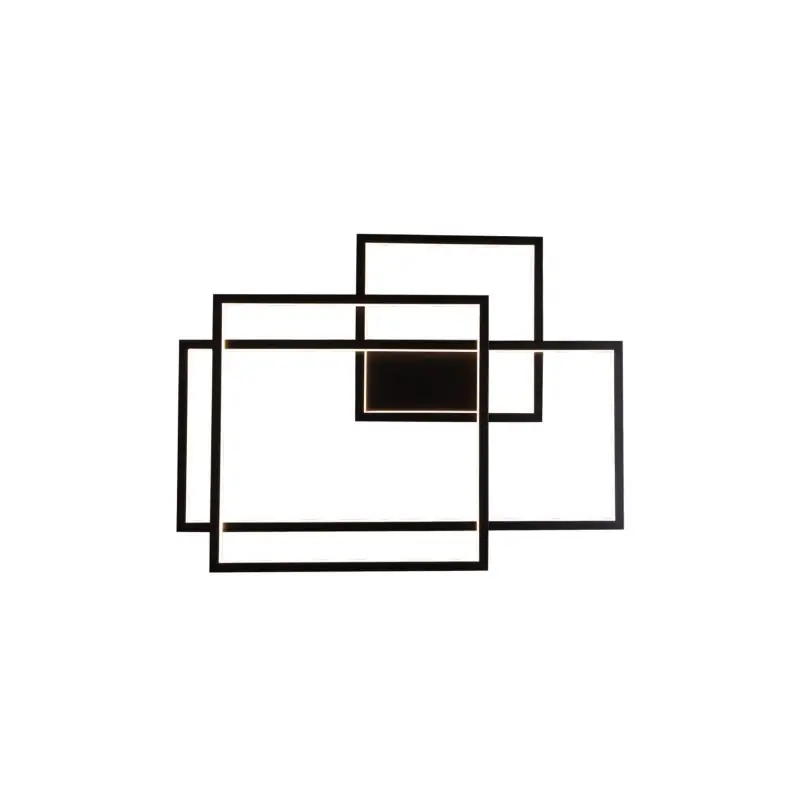 Maxlight Geometric - wandverlichting - 70 x 9 x 54 cm - 45W dimbare LED incl. - zwart Snelle Levering