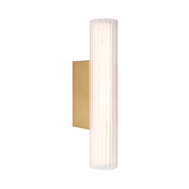 Maxlight Fayette - opbouw wandlamp - 12 x 6 x 31 cm - 6W LED incl. - IP44 - goud Groothandel